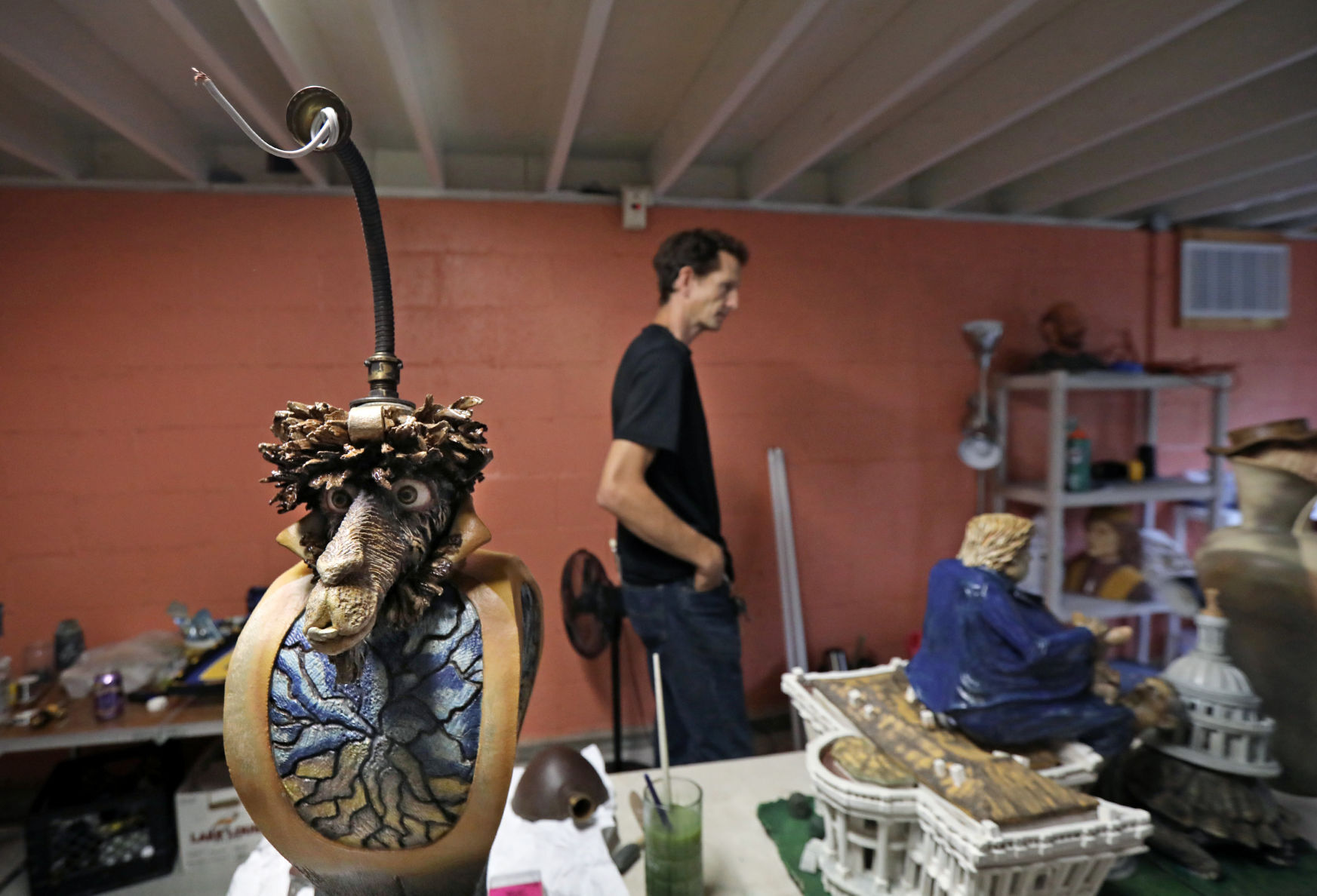Dan Bassett with work he'll bring to art fair